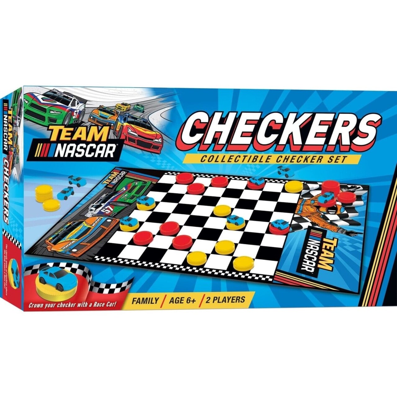Masterpieces Nascar Checkers Board Game 13X21 Inch Officially Licensed Fun For All
